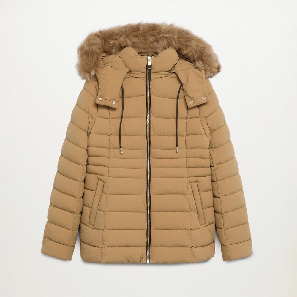 Mango Faux Fur Anorak Coat | Size S